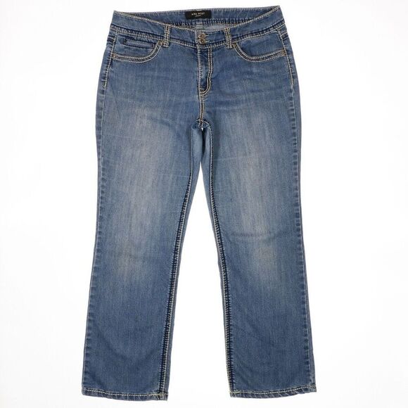 Nine West Jeans Womens 14/31 Annette Embellished Blue Denim Measures 36 x 29.5 - Picture 1 of 12